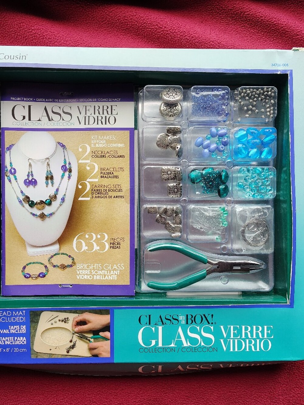 Cousin DIY Jewelry Basics Class in a Box Kit, Bright Glass.